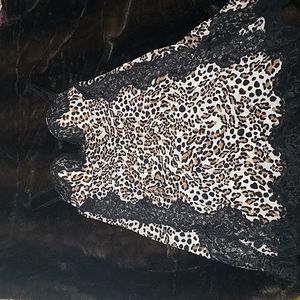 Victoria secret lingerie,animal print, black lace